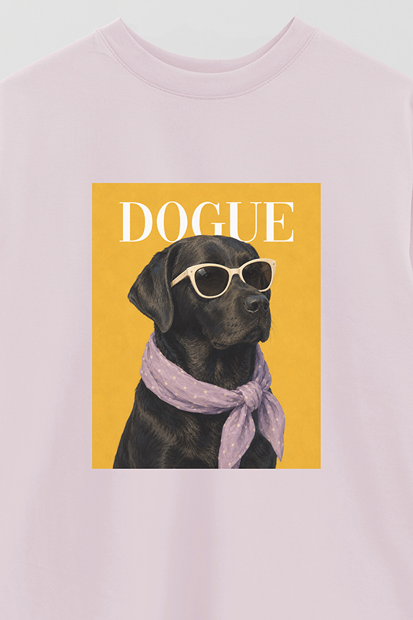 REMERA OVER ESTAMPADA DOGUE BLACK LABRADOR POP PORTRAIT