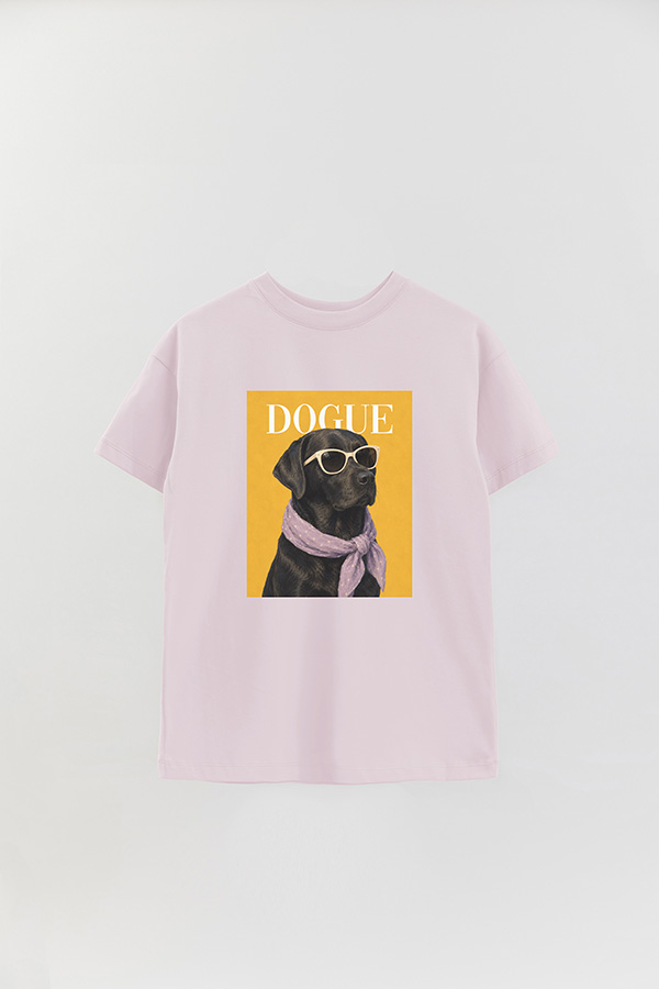 REMERA OVER ESTAMPADA DOGUE BLACK LABRADOR POP PORTRAIT