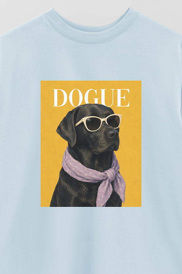 REMERA OVER ESTAMPADA DOGUE BLACK LABRADOR POP PORTRAIT
