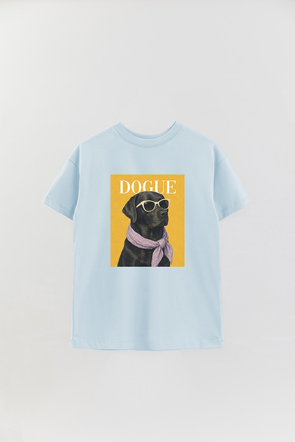 REMERA OVER ESTAMPADA DOGUE BLACK LABRADOR POP PORTRAIT