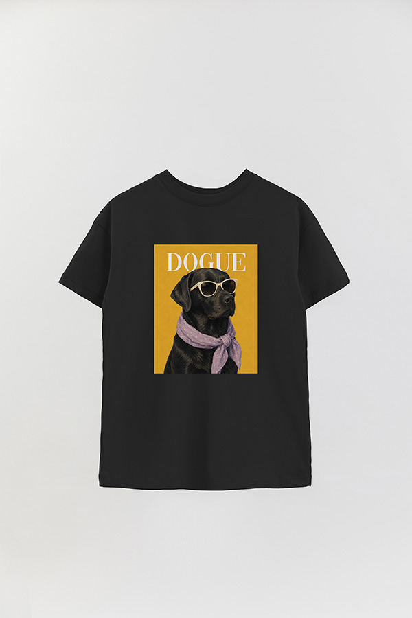 REMERA OVER ESTAMPADA DOGUE BLACK LABRADOR POP PORTRAIT