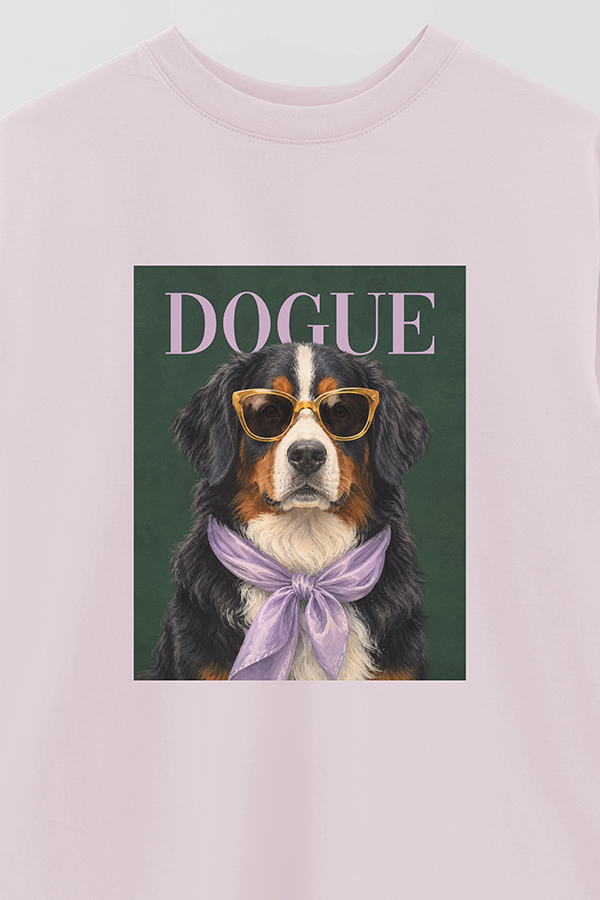 REMERA OVER ESTAMPADA DOGUE BERNESE MOUNTAIN GLAMOUR