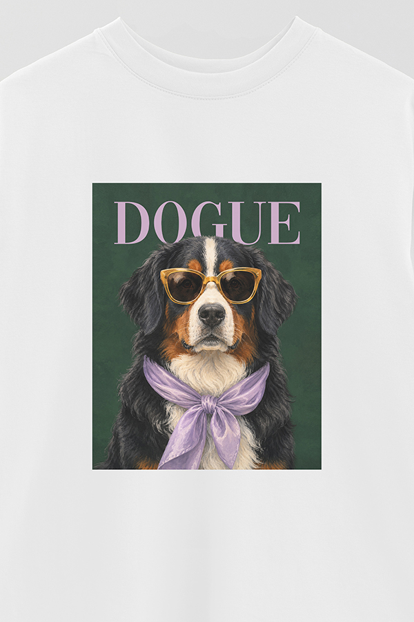 REMERA OVER ESTAMPADA DOGUE BERNESE MOUNTAIN GLAMOUR