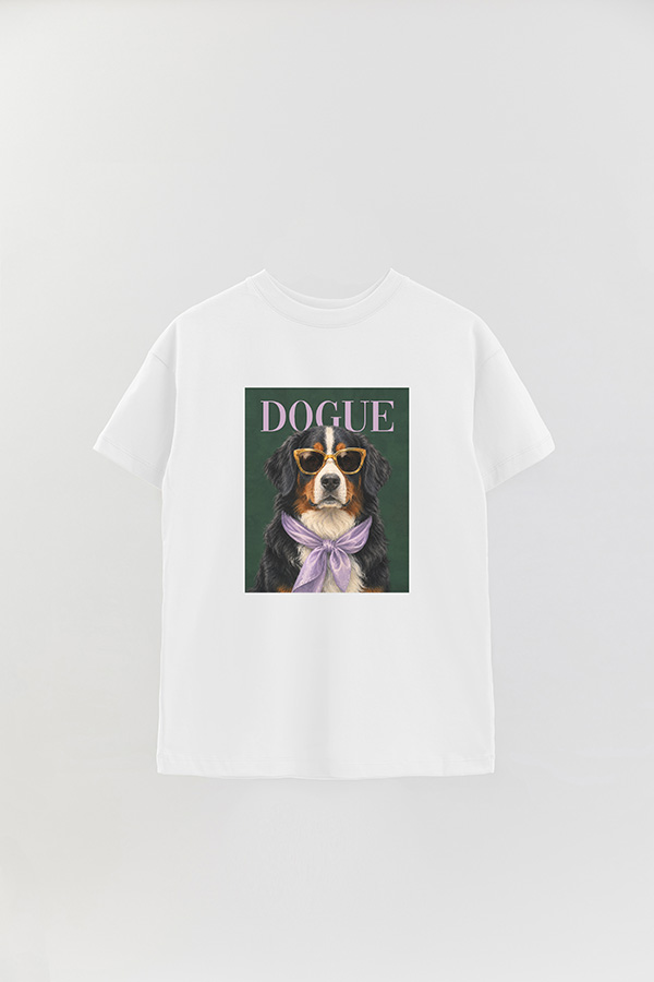 REMERA OVER ESTAMPADA DOGUE BERNESE MOUNTAIN GLAMOUR
