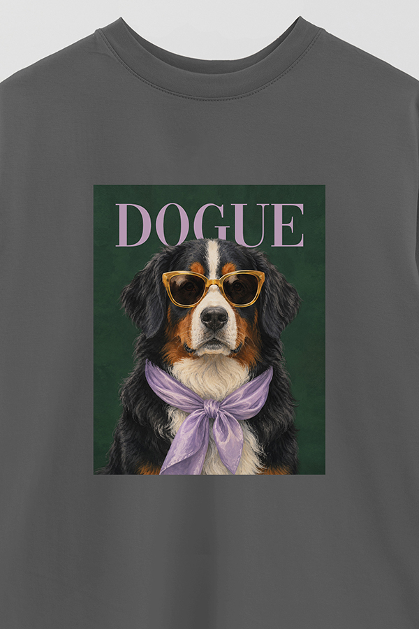 REMERA OVER ESTAMPADA DOGUE BERNESE MOUNTAIN GLAMOUR