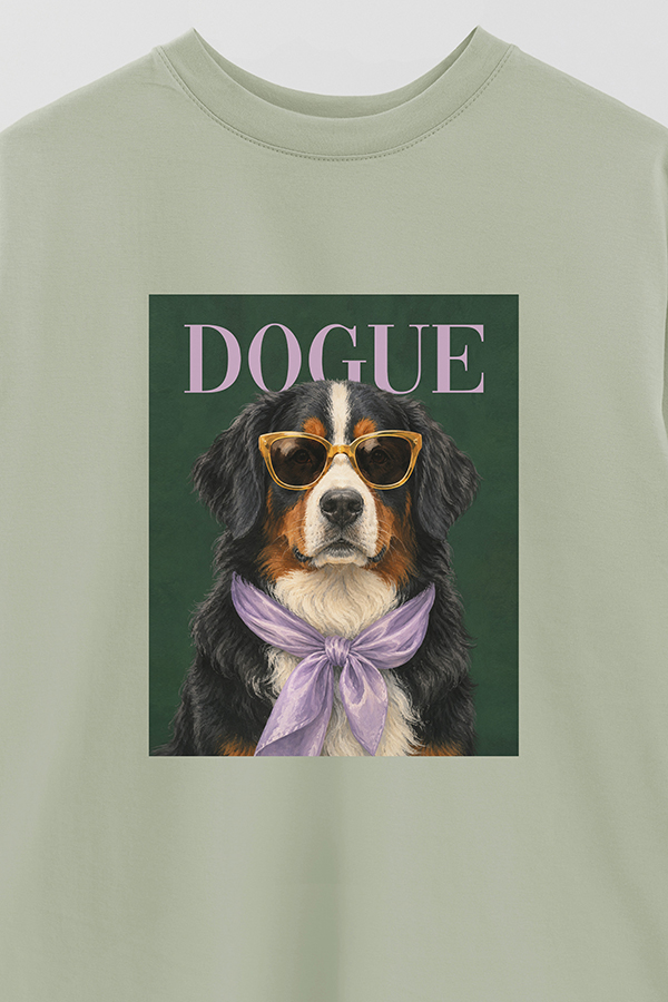 REMERA OVER ESTAMPADA DOGUE BERNESE MOUNTAIN GLAMOUR