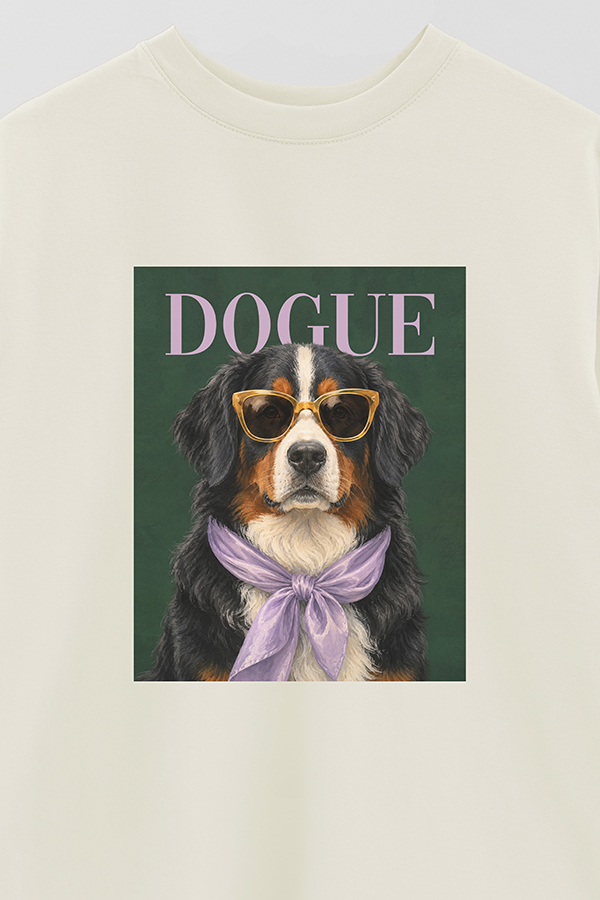 REMERA OVER ESTAMPADA DOGUE BERNESE MOUNTAIN GLAMOUR
