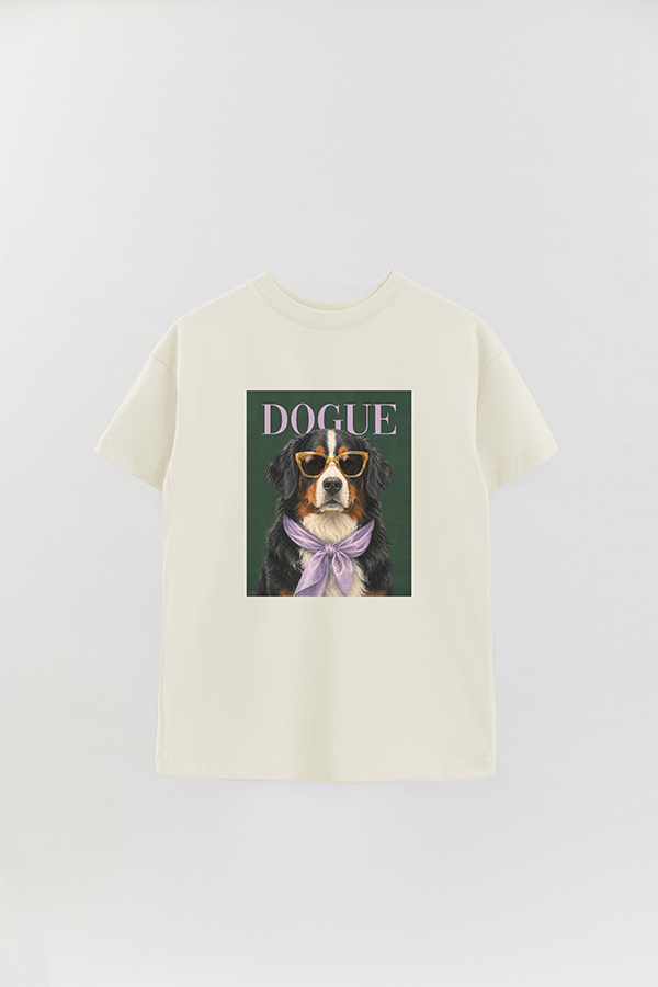 REMERA OVER ESTAMPADA DOGUE BERNESE MOUNTAIN GLAMOUR