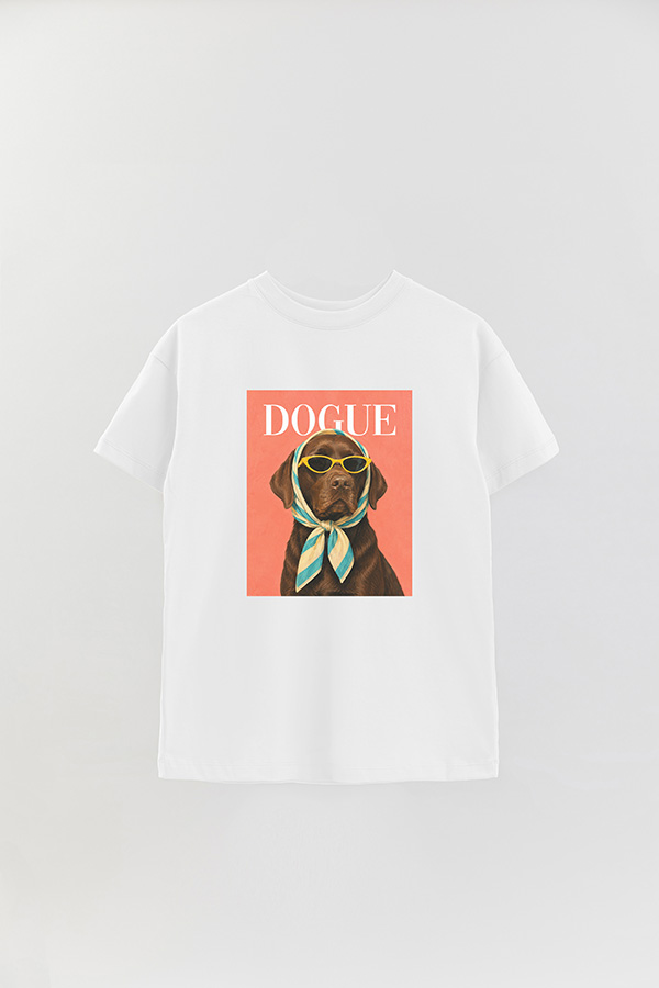 REMERA OVER ESTAMPADA DOGUE BEACH CLUB LABRADOR