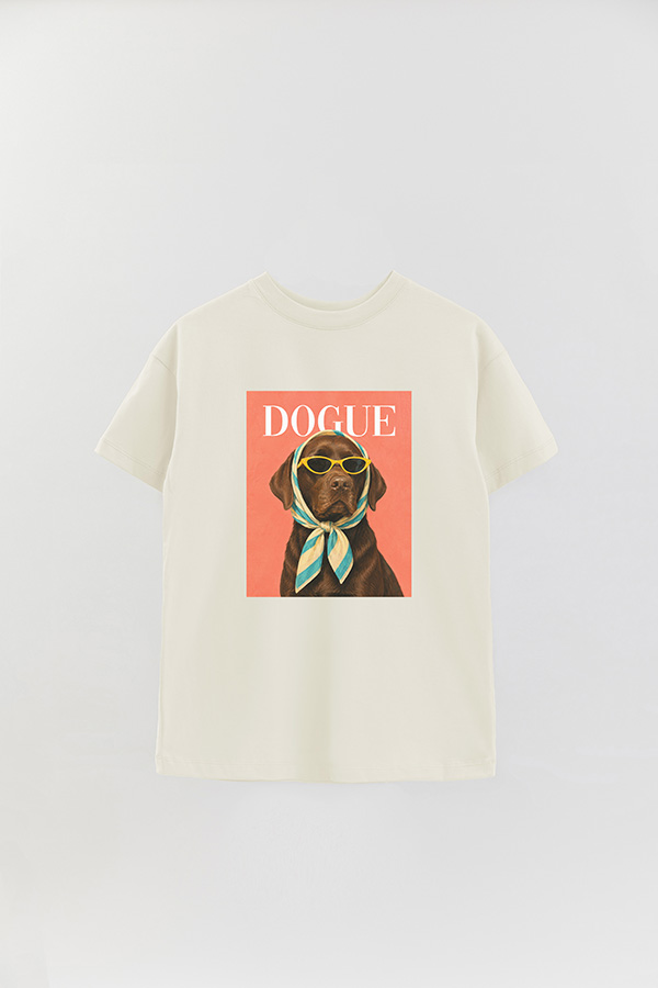 REMERA OVER ESTAMPADA DOGUE BEACH CLUB LABRADOR