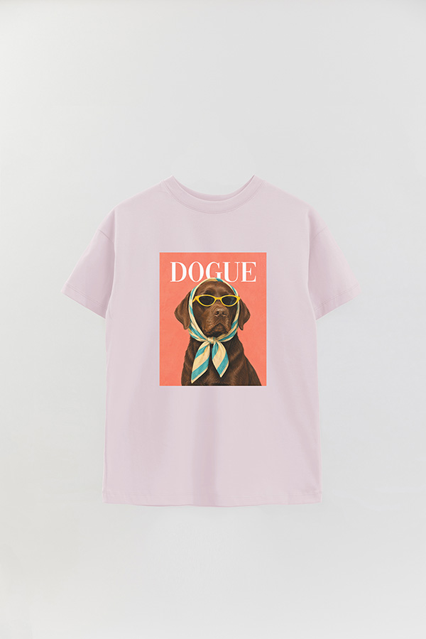 REMERA OVER ESTAMPADA DOGUE BEACH CLUB LABRADOR