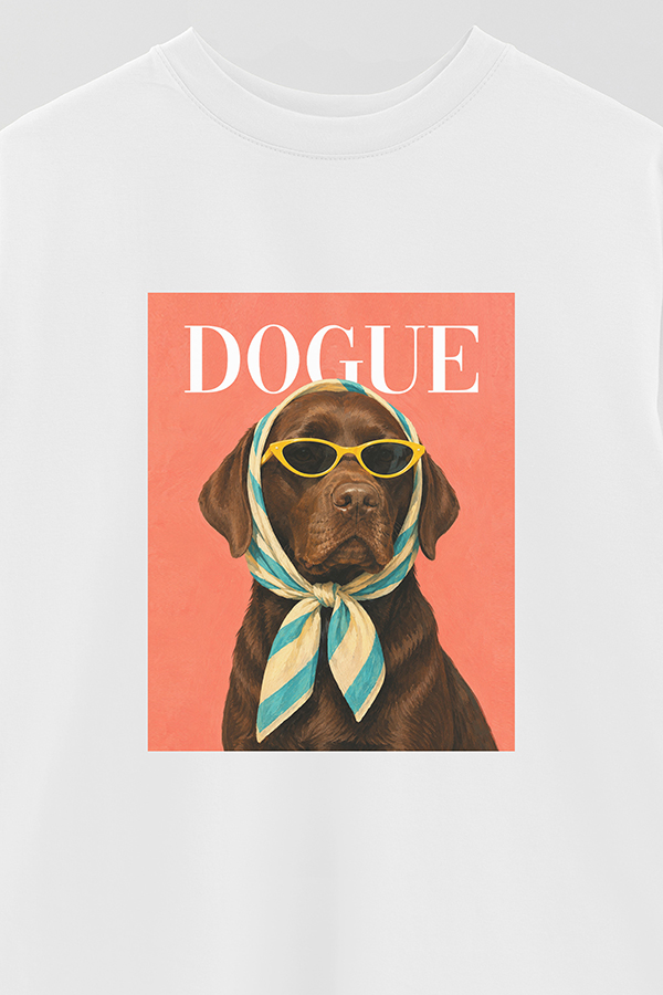REMERA OVER ESTAMPADA DOGUE BEACH CLUB LABRADOR