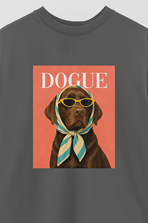 REMERA OVER ESTAMPADA DOGUE BEACH CLUB LABRADOR