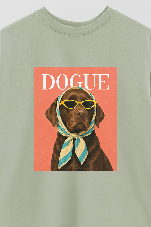 REMERA OVER ESTAMPADA DOGUE BEACH CLUB LABRADOR