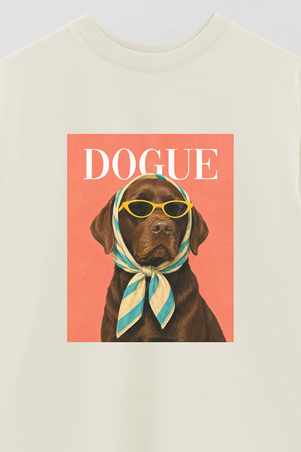 REMERA OVER ESTAMPADA DOGUE BEACH CLUB LABRADOR
