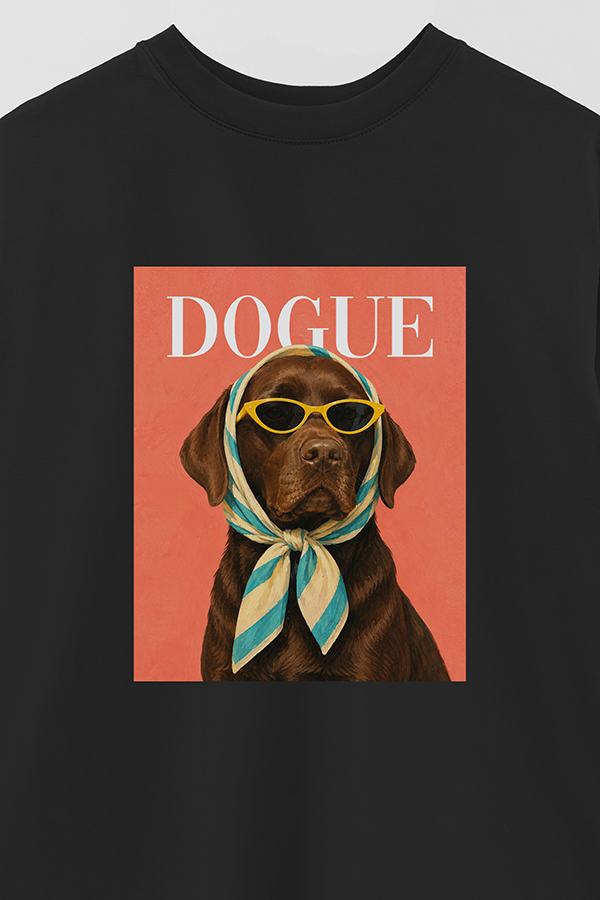 REMERA OVER ESTAMPADA DOGUE BEACH CLUB LABRADOR
