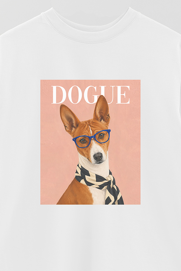 REMERA OVER ESTAMPADA DOGUE BASENJI MODERNIST