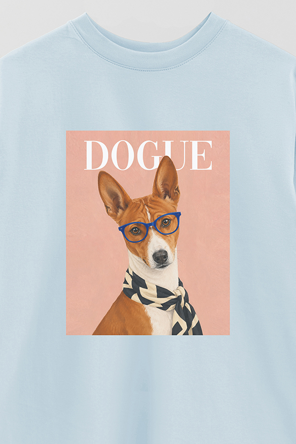 REMERA OVER ESTAMPADA DOGUE BASENJI MODERNIST