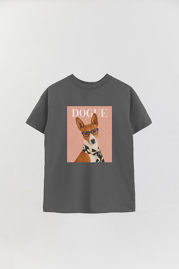 REMERA OVER ESTAMPADA DOGUE BASENJI MODERNIST
