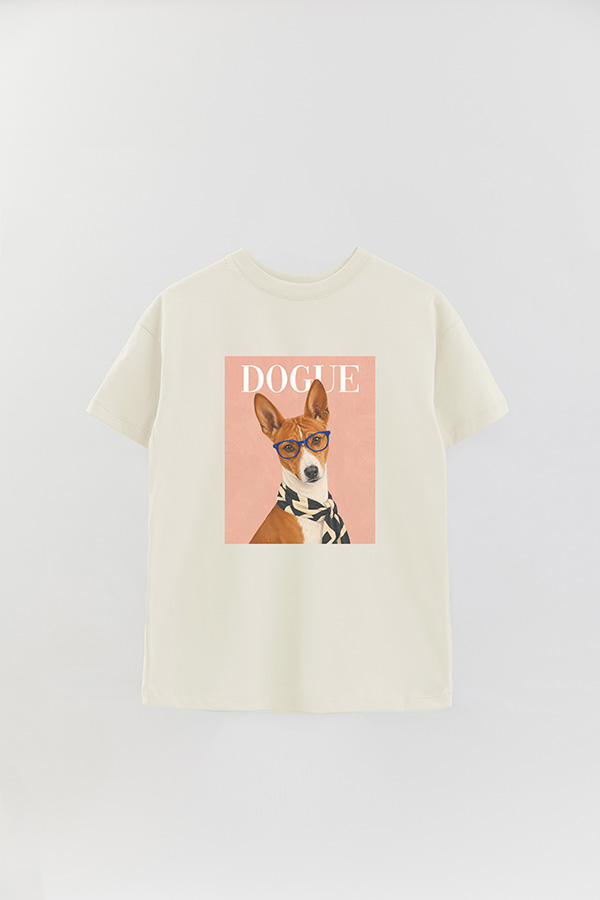 REMERA OVER ESTAMPADA DOGUE BASENJI MODERNIST