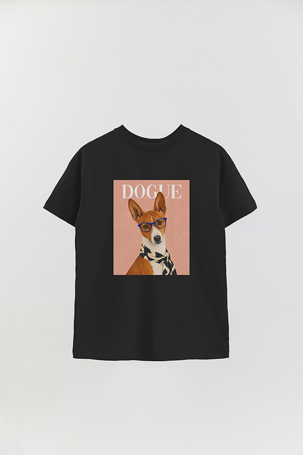 REMERA OVER ESTAMPADA DOGUE BASENJI MODERNIST