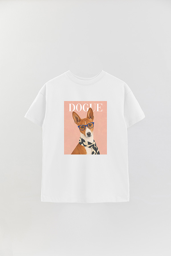 REMERA OVER ESTAMPADA DOGUE BASENJI MODERNIST