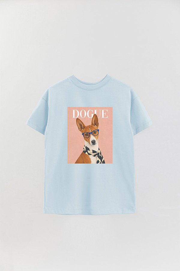 REMERA OVER ESTAMPADA DOGUE BASENJI MODERNIST