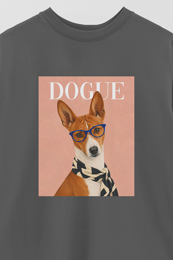 REMERA OVER ESTAMPADA DOGUE BASENJI MODERNIST