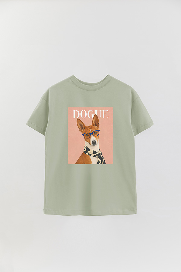 REMERA OVER ESTAMPADA DOGUE BASENJI MODERNIST