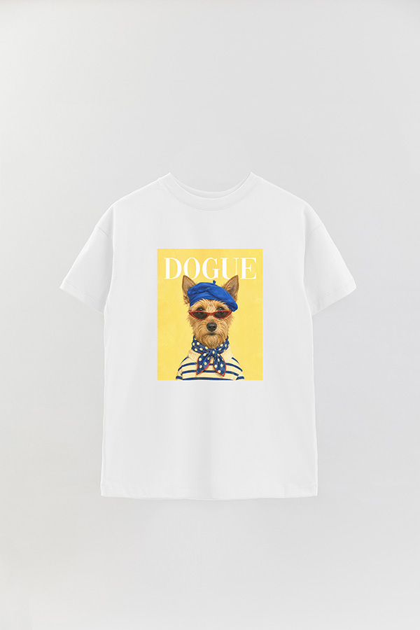 REMERA OVER ESTAMPADA DOGUE ART SCHOOL TERRIER