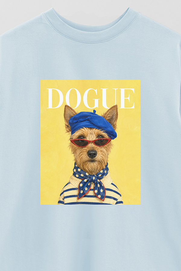 REMERA OVER ESTAMPADA DOGUE ART SCHOOL TERRIER