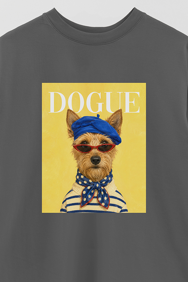 REMERA OVER ESTAMPADA DOGUE ART SCHOOL TERRIER