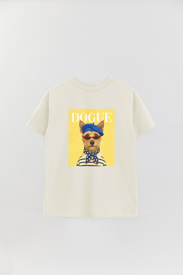 REMERA OVER ESTAMPADA DOGUE ART SCHOOL TERRIER