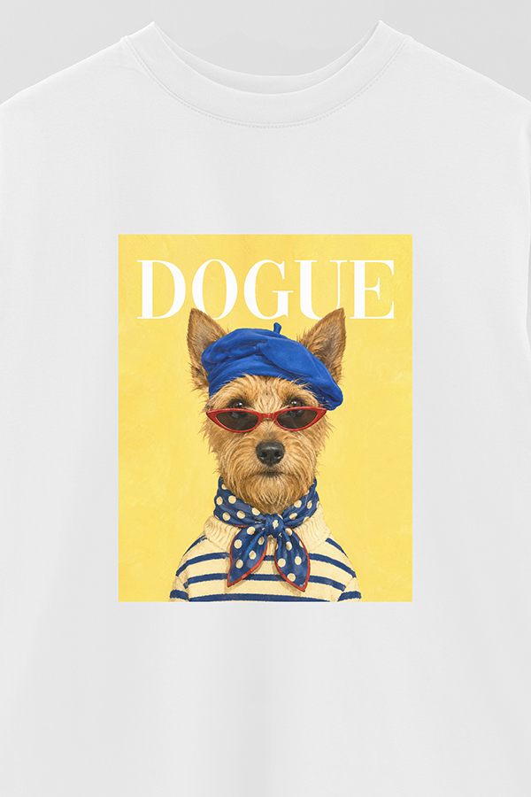 REMERA OVER ESTAMPADA DOGUE ART SCHOOL TERRIER