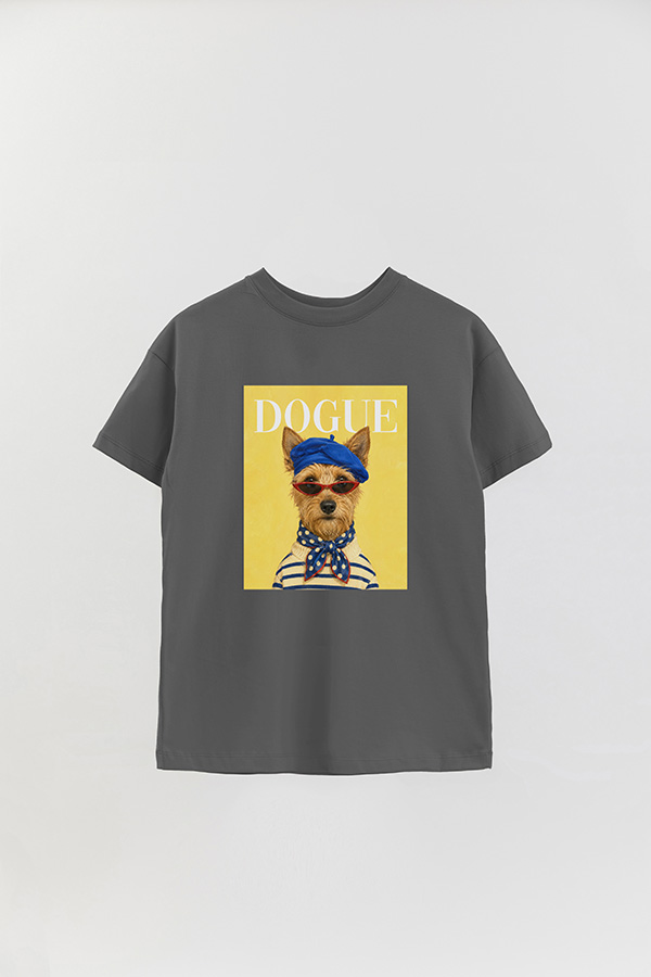 REMERA OVER ESTAMPADA DOGUE ART SCHOOL TERRIER