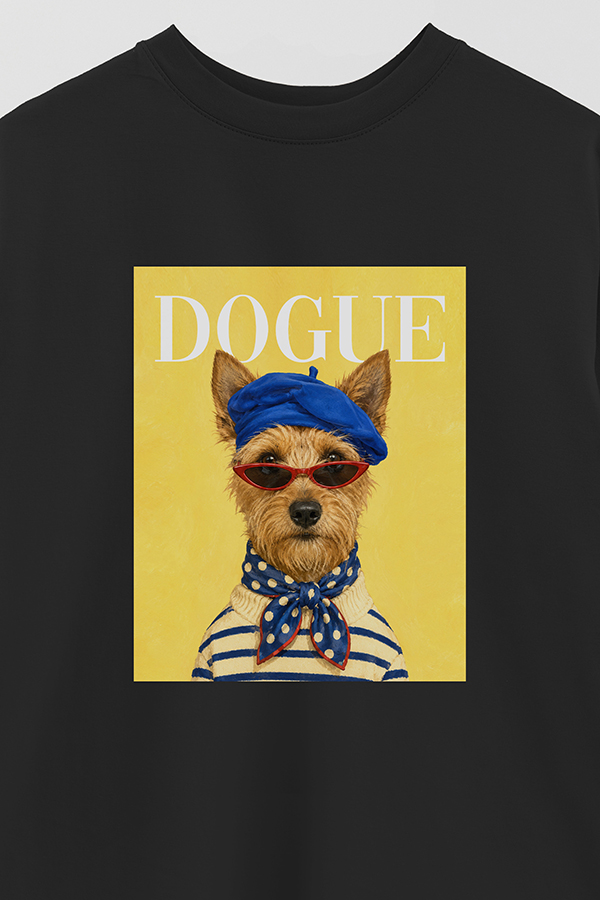 REMERA OVER ESTAMPADA DOGUE ART SCHOOL TERRIER