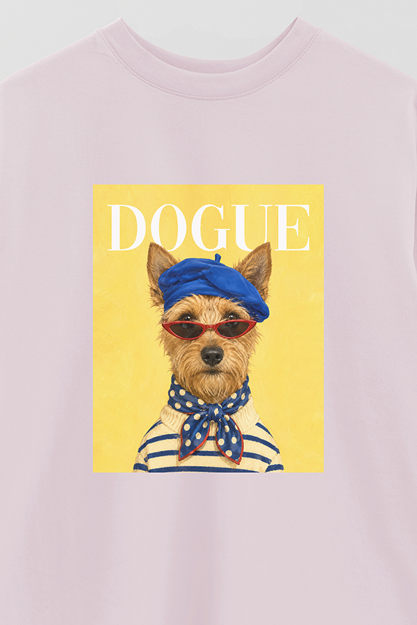 REMERA OVER ESTAMPADA DOGUE ART SCHOOL TERRIER