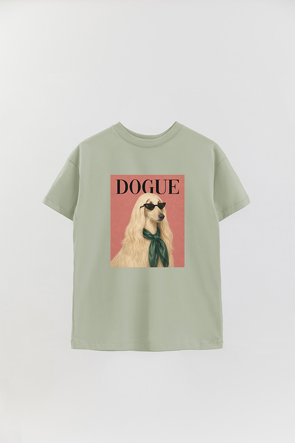 REMERA OVER ESTAMPADA DOGUE AFGHAN HOUND COUTURE