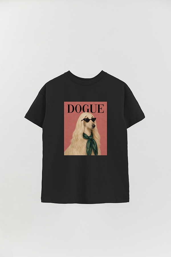 REMERA OVER ESTAMPADA DOGUE AFGHAN HOUND COUTURE