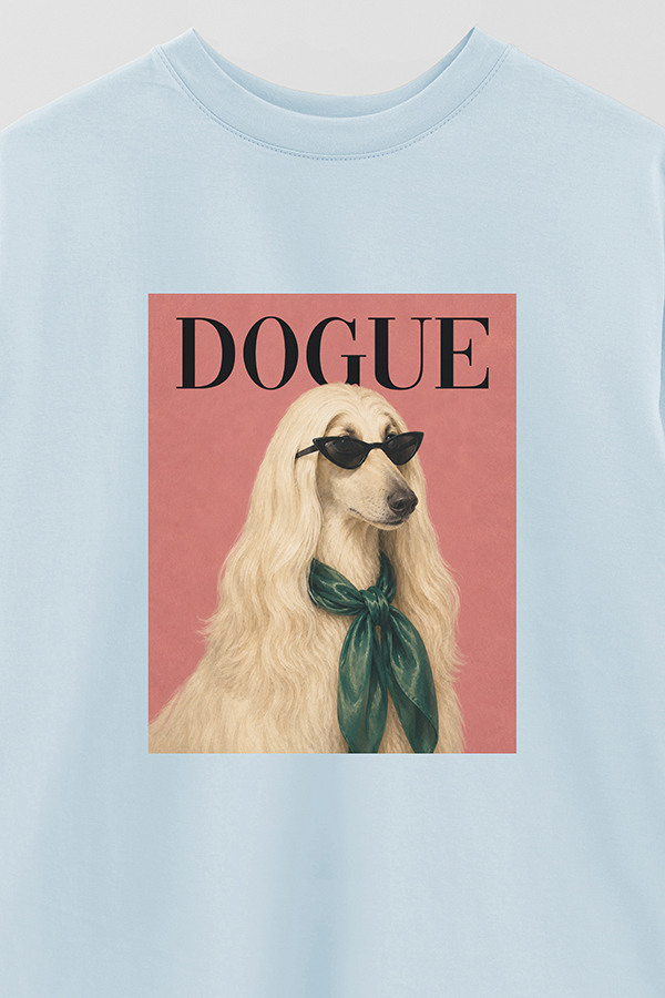 REMERA OVER ESTAMPADA DOGUE AFGHAN HOUND COUTURE