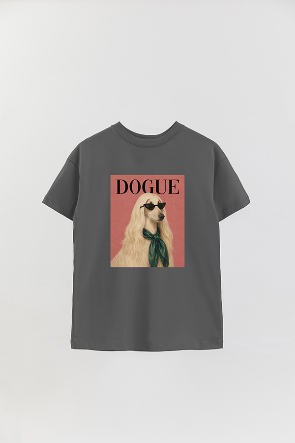 REMERA OVER ESTAMPADA DOGUE AFGHAN HOUND COUTURE