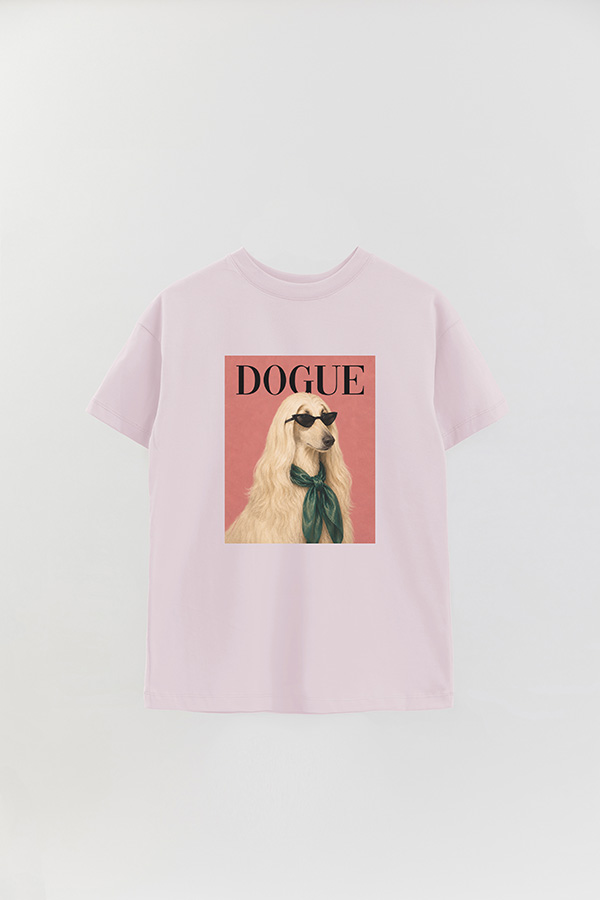 REMERA OVER ESTAMPADA DOGUE AFGHAN HOUND COUTURE