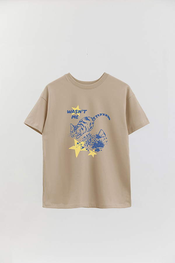 REMERA OVER ESTAMPADA CAT WASNT ME