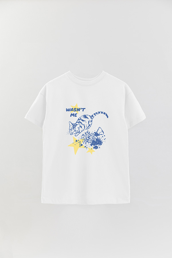 REMERA OVER ESTAMPADA CAT WASNT ME