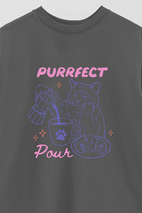 REMERA OVER ESTAMPADA CAT PURRFECT