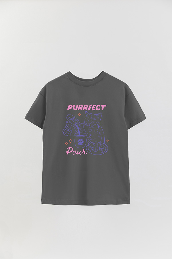 REMERA OVER ESTAMPADA CAT PURRFECT