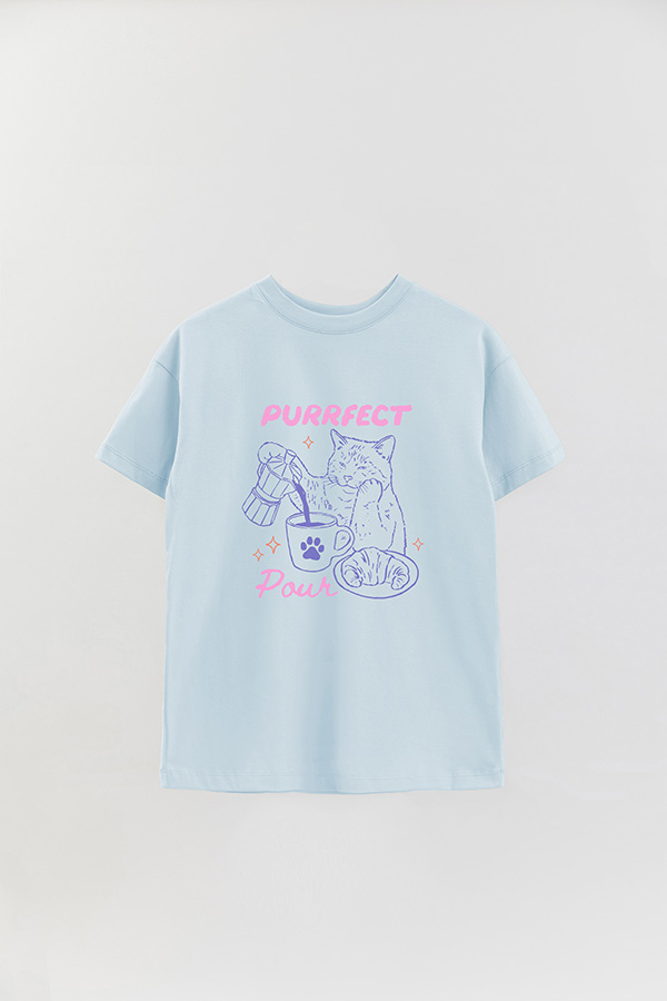 REMERA OVER ESTAMPADA CAT PURRFECT