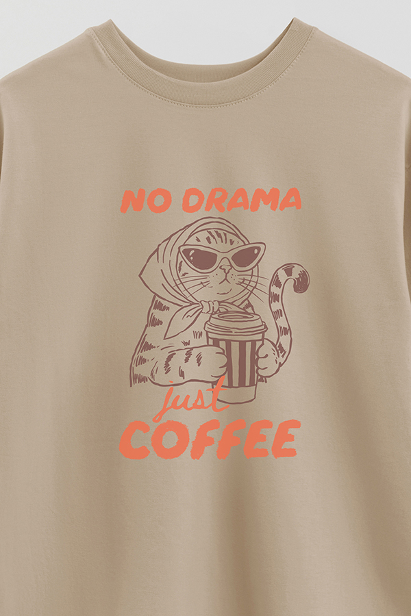 REMERA OVER ESTAMPADA CAT NO DRAMA
