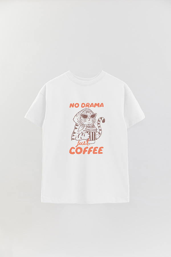 REMERA OVER ESTAMPADA CAT NO DRAMA
