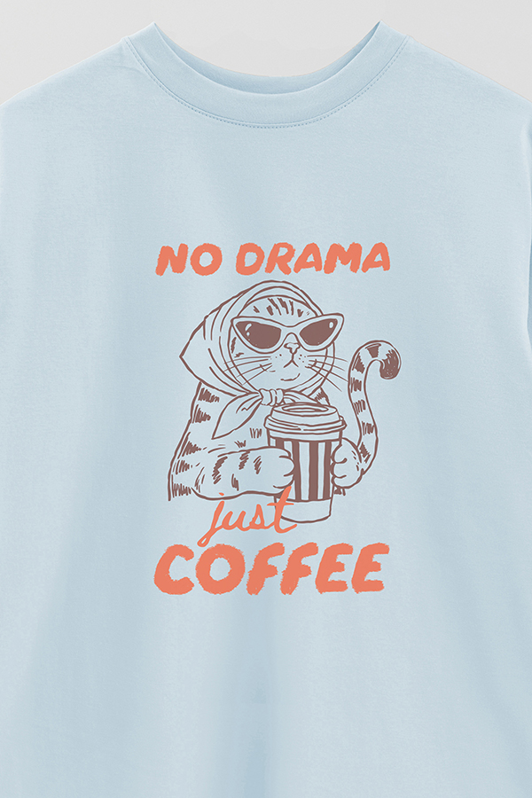 REMERA OVER ESTAMPADA CAT NO DRAMA